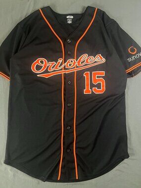 Baltimore Orioles Baseball Jersey #15 Athletic Knit Men’s Large Black